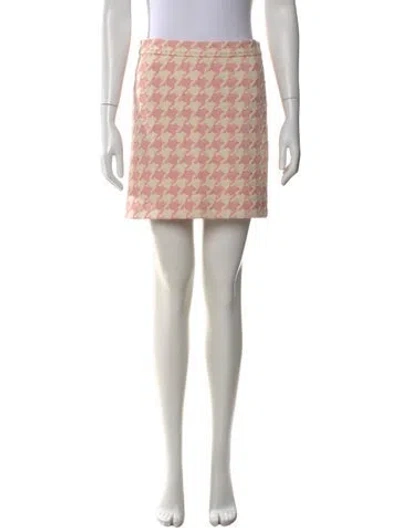 Pre-owned Moschino Houndstooth Print Mini Skirt In Pink