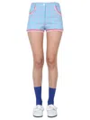 Moschino Couture Houndstooth Shorts In Blue In Blue