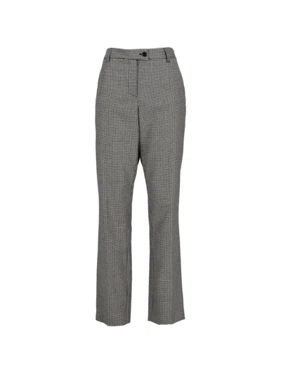 Pre-owned Moschino Houndstooth-pattern Trousers In Black