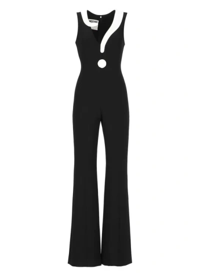 Moschino Contrasting-detail Jumpsuit In Black