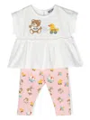 Moschino Illustration-print Cotton Trouser Set In Pink