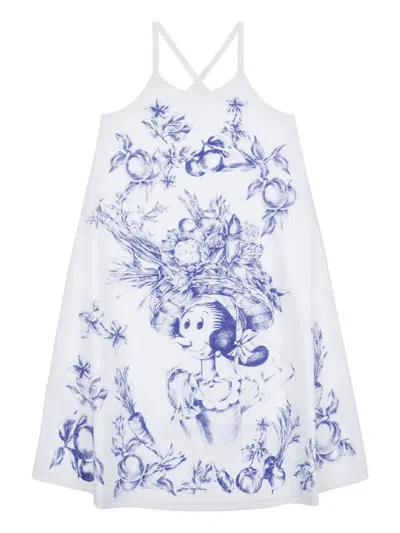 Moschino Kids' Illustration-print Dress In 白色