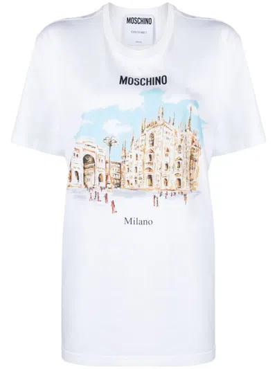MOSCHINO ILLUSTRATION-PRINT ORGANIC COTTON T-SHIRT