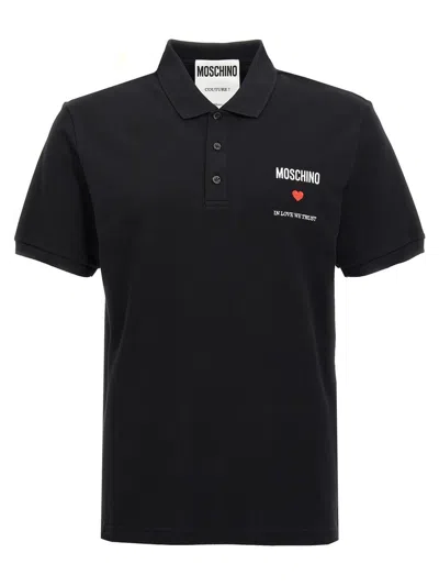 MOSCHINO MOSCHINO 'IN LOVE WE TRUST' POLO SHIRT