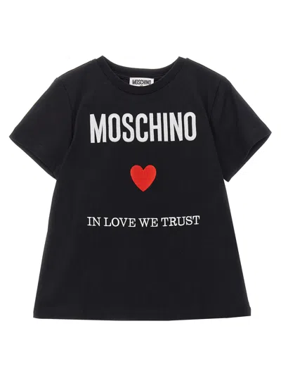 Moschino Kids' In Love We Trust T-shirt In Black