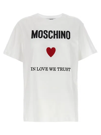 Moschino In Love We Trust T-shirt  In White