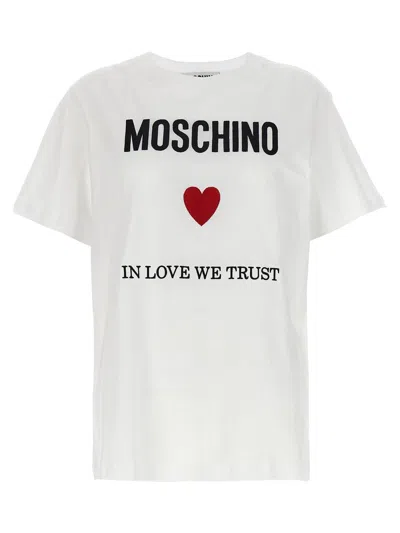 Moschino 'in Love We Trust' T-shirt In White