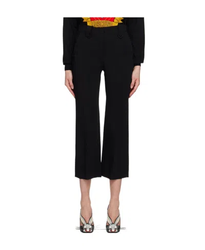 Moschino Indented Casual Pants In Black