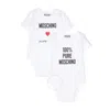 Moschino Infant Logo Embroidered Cotton One-piece In White