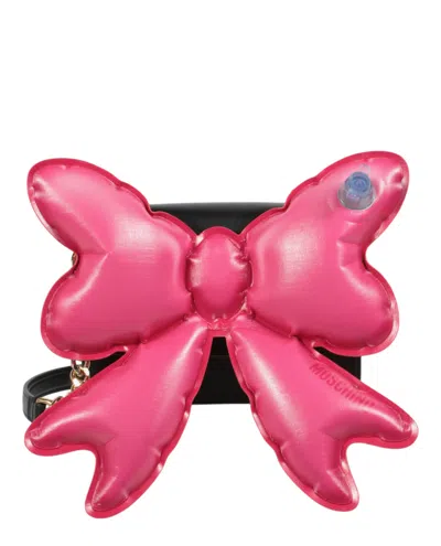 Moschino Inflatable Bow Leather Shoulder Bag In Multi