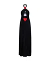 Moschino Inflatable Heart Halterneck Gown In Black