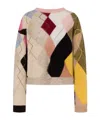 Moschino Oversized Argyle Knit Sweater In Multi