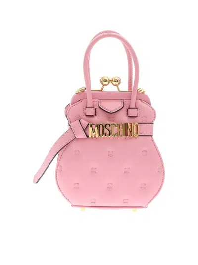 Moschino Inside Out Quilting Handbag In Pink In Rosado