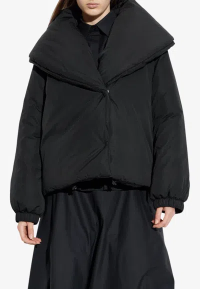 Moschino Insulated Jacket With Wide-collar In Black