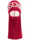 MOSCHINO INTARSIA-KNIT LOGO BALACLAVA