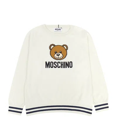 Moschino Intarsia-knit Logo Sweater In White