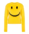 Moschino Mohair Blend Knit Crewneck Sweater In Yellow