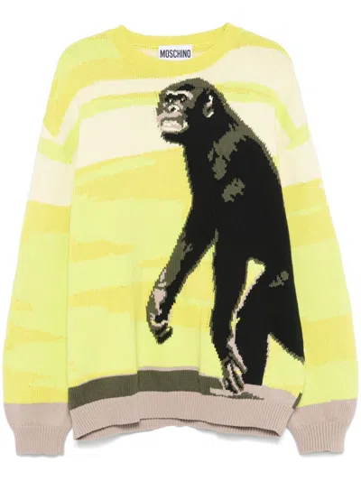 Moschino Intarsia-knit Sweater In Multicolor
