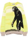 Moschino Chimpanzee Intarsia Knit Sweater In Green