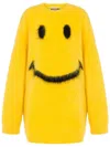 Moschino Intarsia-knit Virgin Wool-mohair Blend Dress In Yellow