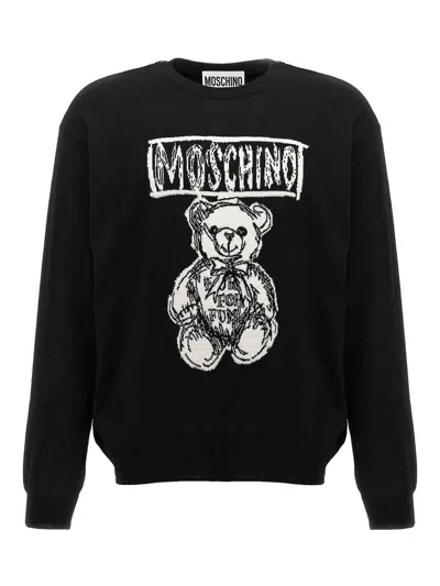 MOSCHINO INTARSIA SWEATER LOGO