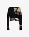 Moschino Intarsia Wool Blend Cardigan