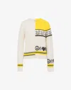 Moschino Intarsia Wool Blend Pullover In Neutral