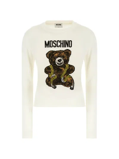 Moschino Intarsia-knit Sweater In Neutral