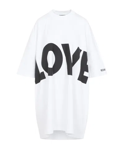 Moschino Interlock Knit Dress In White