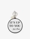 Moschino It's Up To You Calfskin Keychain In White