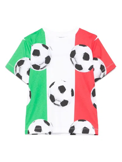 Moschino Kids' Italy-flag T-shirt In Green