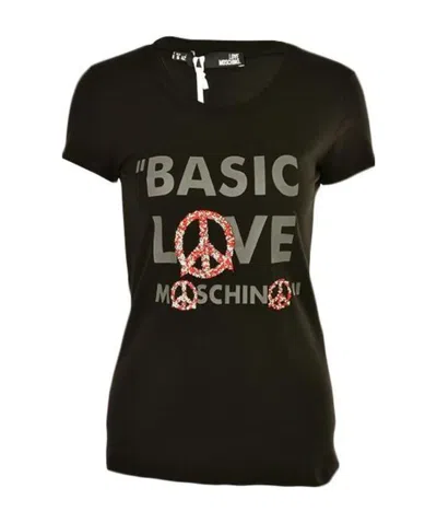 Moschino Item O-neck Short-sleeved T-shirt In Black
