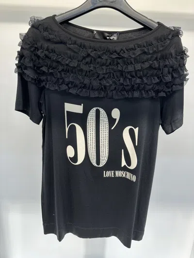 Moschino Item O-neck Short-sleeved T-shirt In Black