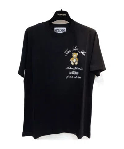 Moschino Item O-neck Short-sleeved T-shirt In Black