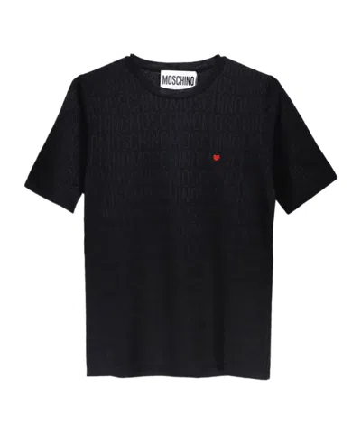 Moschino Item O-neck Short-sleeved T-shirt In Black