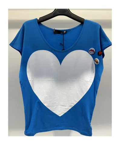 Moschino Item O-neck Short-sleeved T-shirt In Blue