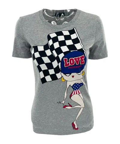 Moschino Item O-neck Short-sleeved T-shirt In Gray