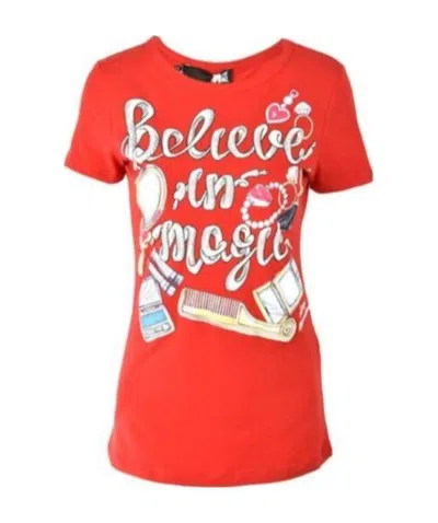 Moschino Item O-neck Short-sleeved T-shirt In Orange