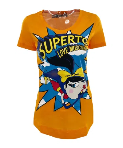 Moschino Item O-neck Short-sleeved T-shirt In Orange