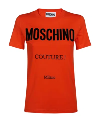 Moschino Item O-neck Short-sleeved T-shirt In Red