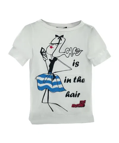 Moschino Item O-neck Short-sleeved T-shirt In White