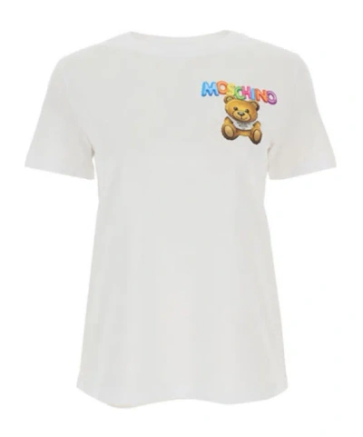 Moschino Item O-neck Short-sleeved T-shirt In White