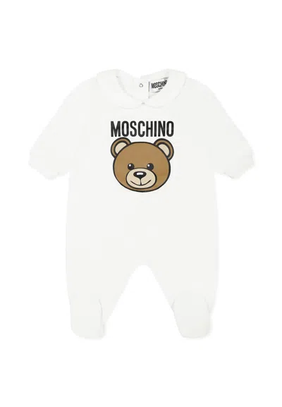 Moschino Ivory Babygrow For Babykids With Teddy Bear