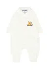 Moschino Ivory Babygrow For Babykids With Teddy Bear In White