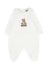 Moschino Ivory Babygrow For Babykids With Teddy Bear In White