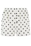 Moschino Lightweight Polka Dot Relaxed Fit Shorts In White