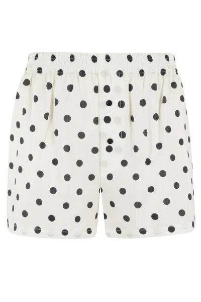 Moschino Ivory Cotton Voile Polka Dot Shorts In White