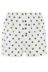 Moschino Lightweight Polka Dot Relaxed Fit Shorts In White