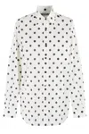 Moschino Ivory Cotton Voile Shirt With Polka Dot Pattern In White