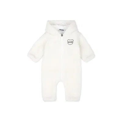 Moschino Ivory Faux Fur For Babykids With Teddy Bear